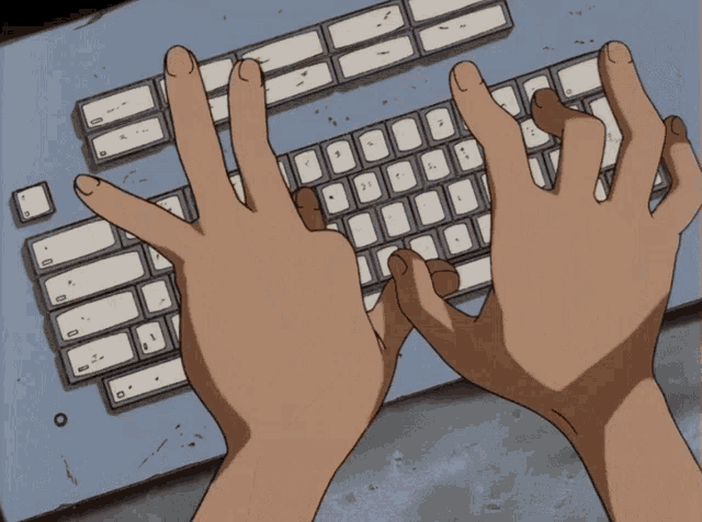 Ed de Cowboy Bebop trabajando en su computadora